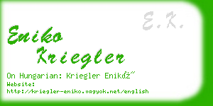 eniko kriegler business card